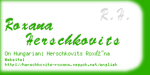roxana herschkovits business card